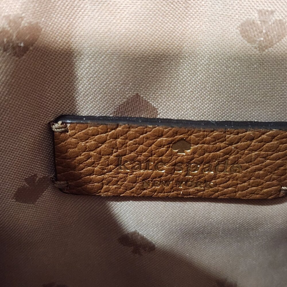 kate spade ♤ Saddle Tan Leather Crossbody Gold - Picture 10 of 16